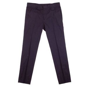 JIL SANDER dark navy cotton lightweight classic pants